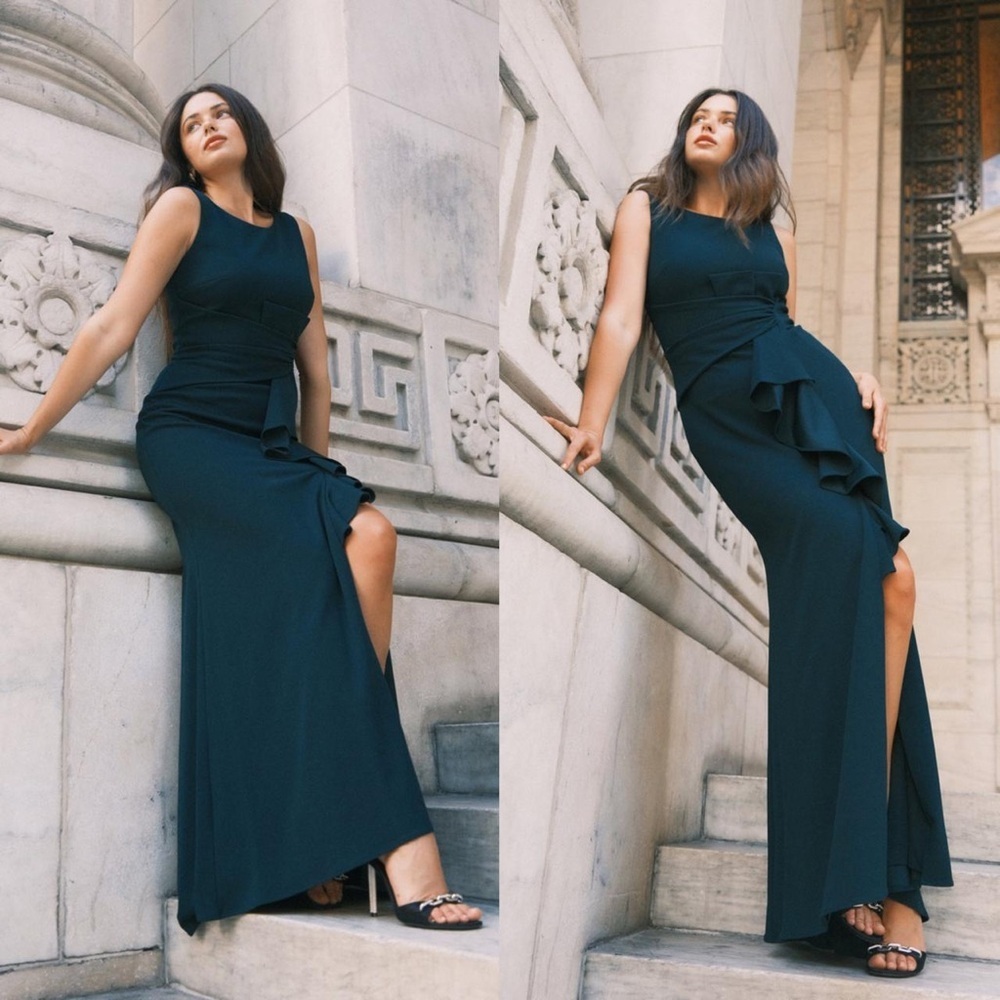 Betsy & Adam Ruffle Maxi Dress